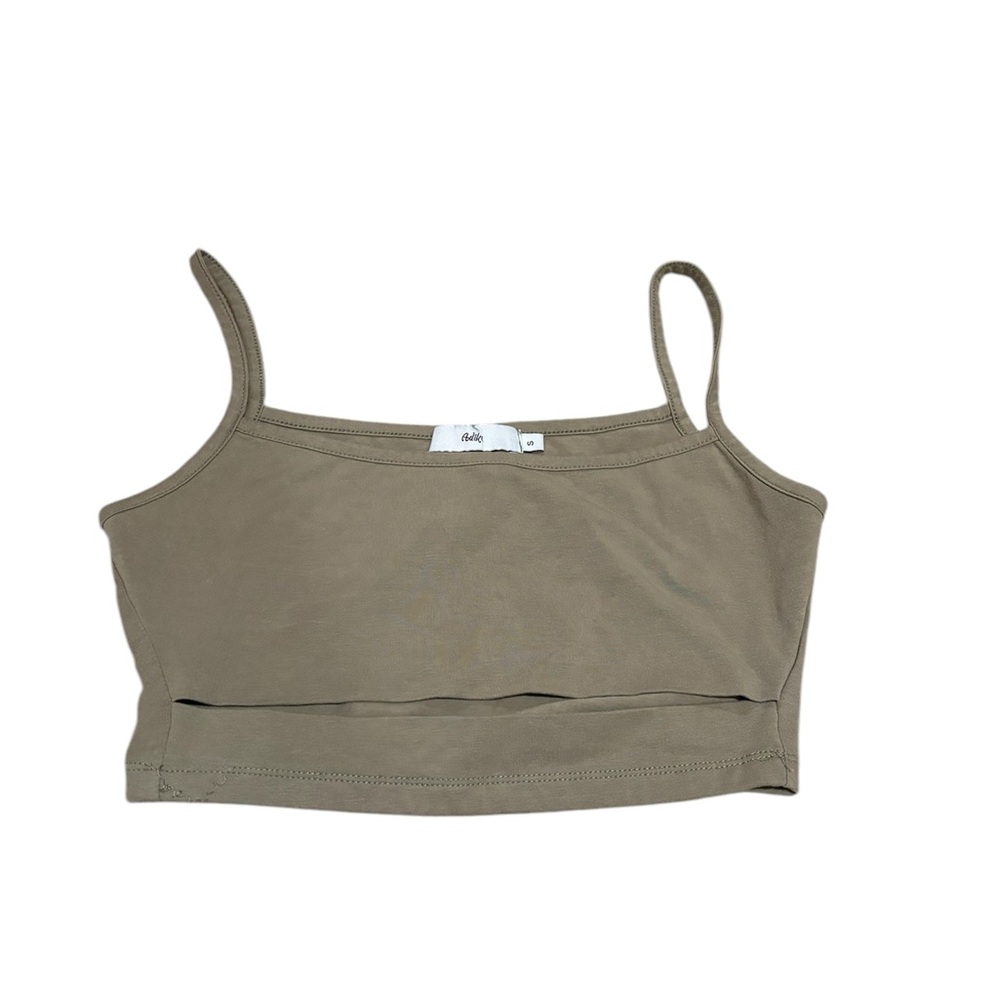 Adika cutout green gray crop top
